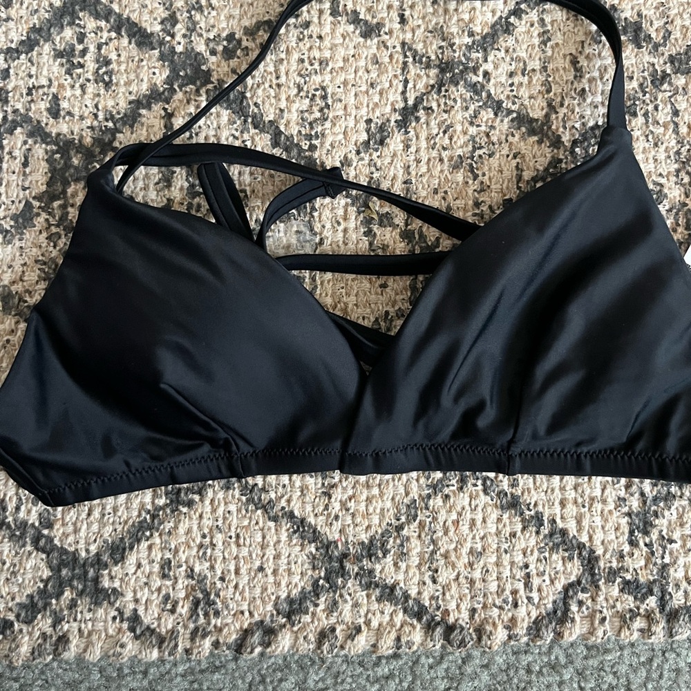 Black bikini top in size small